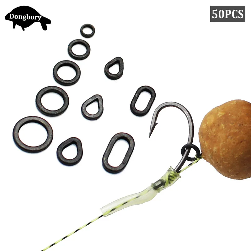 50PCS Carp Fishing Accessories Carp Boilie Bait Rings for Hair Rigs Pop Ups Boilies Hookbait Hair Rig Ring Fishing Method Feeder