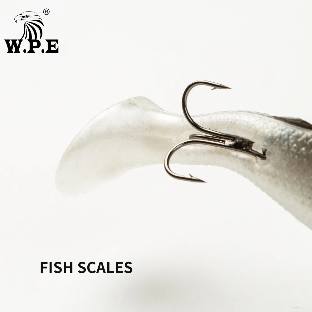 W.P.E Brand Lead Head Fishing Lure 8cm/10cm/12cm/14cm Soft Lure 1Pcs 17g-42g Jig Fishing Swimbait Treble Hook Fishing Tackle