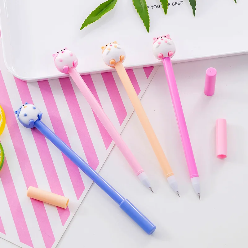 1pc Wholesale Creative Cute Little Mole Fatter Cartoon Pen Pen Black 0.5mm Pen Learning Supplies Wholesale