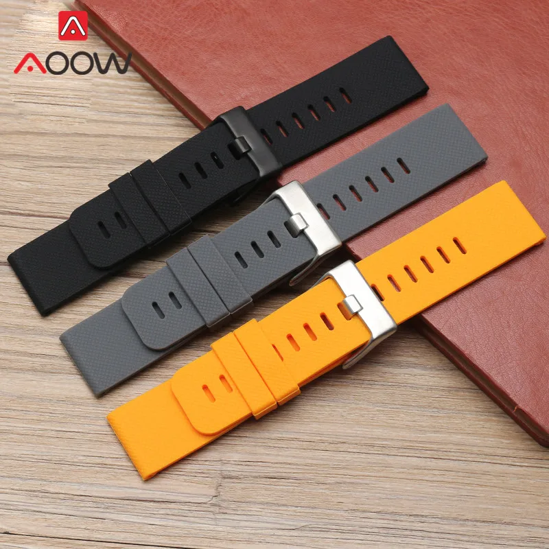 24mm Sport Silicone Strap Watchband Men Outdoor Waterproof Rubber Replacement Bracelet Belt Band for Suunto Traverse Smart Watch