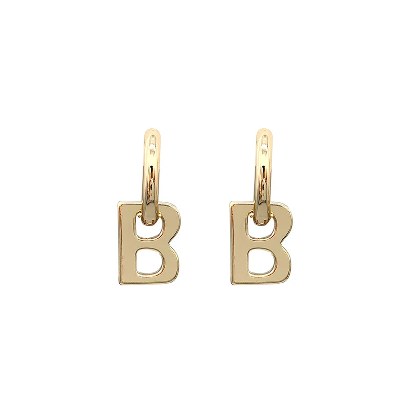 1Pair French Retir Fashion New Design Gold Sliver Color Letter B Pendant Detachable Earrings For Womn Jewelry Party