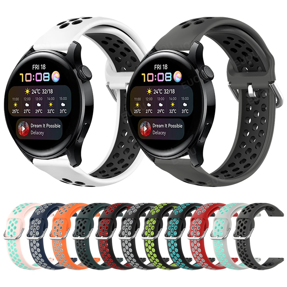 Soft Sports Silicone Strap For HUAWEI WATCH 3 Pro/GT 2 46mm 42mm Wristband Band For HONOR MagicWatch 2/ES Bracelet Watchband