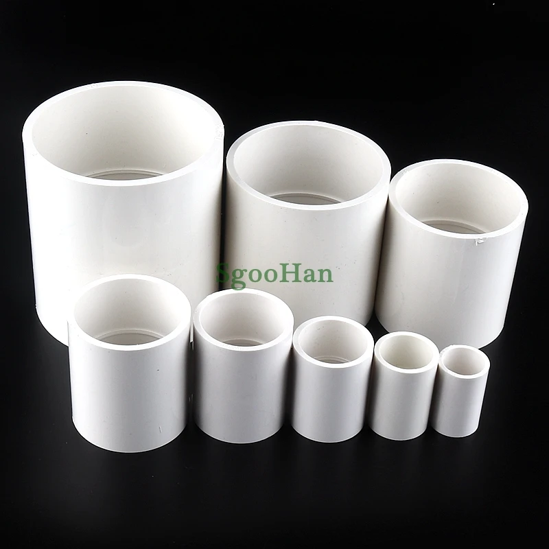 5~50pcs Size 20~50mm PVC Water Supply Pipe Straight Connector Plastic Joint Fittings Irrigation System Watering White Parts