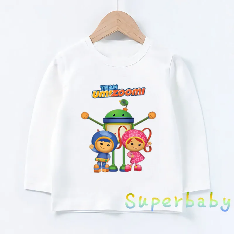 Team Umizoomi Bot Milli Geo Cartoon Print Kids Funny T-Shirts Cute Girls Clothes Autumn Baby Long Sleeve T shirt Children Tops