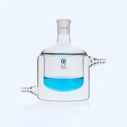 Flat Bottom Glass Single Mouth Jacketed Reaction Bottle Laboratory Double-layer Reaction Flask