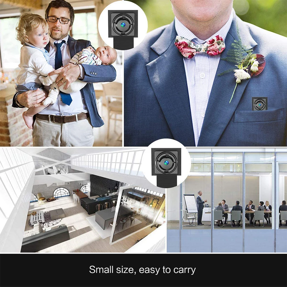 Mini cámara WiFi HD 1080P Grabadora de video digital Home Safe Time Mini cámara Módulo portátil Detección de movimiento Control remoto Micrófono