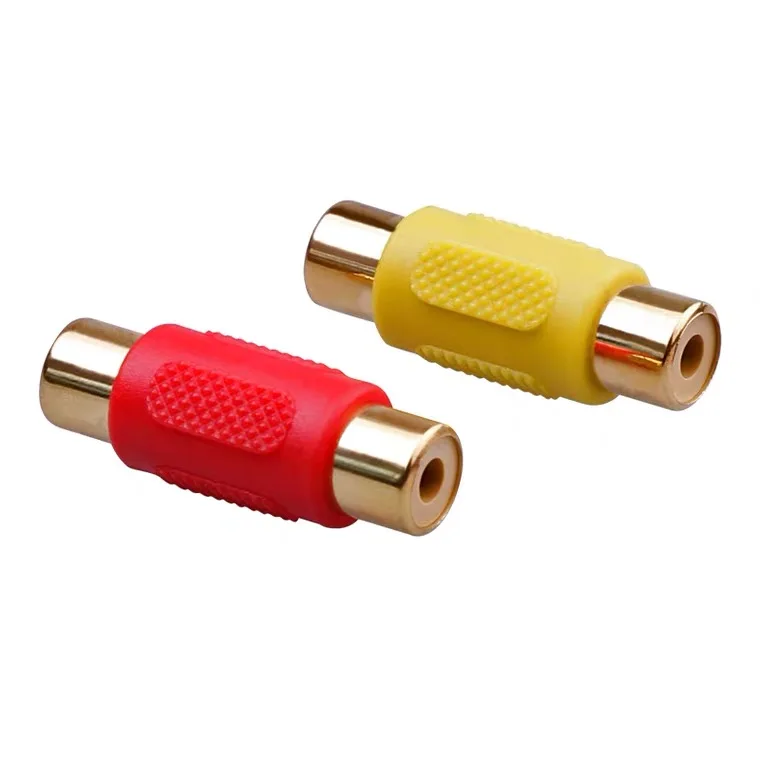 4 unids/lote buena calidad Dual RCA Video RCA hembra a RCA hembra Adaptador de Audio conector de clavija para alta fidelidad de Audio AV enchufes para altavoz