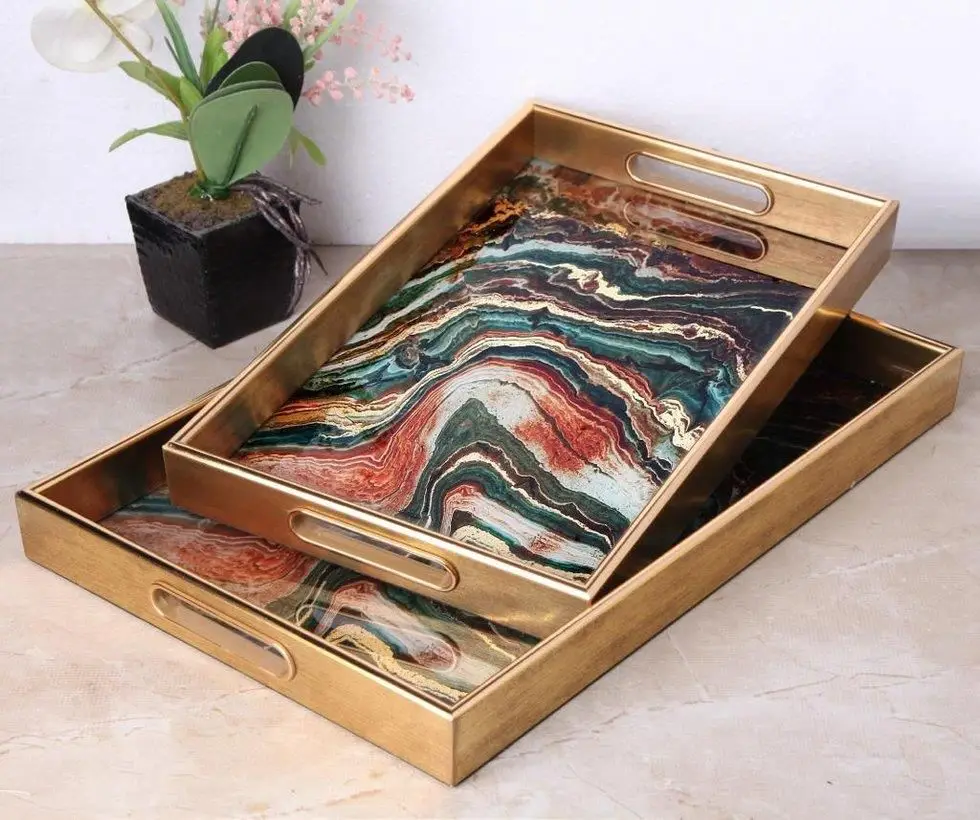 

DOLBOVI Roy King Decorative Wooden tray 30*46*5 cm tray поднос plateau de service