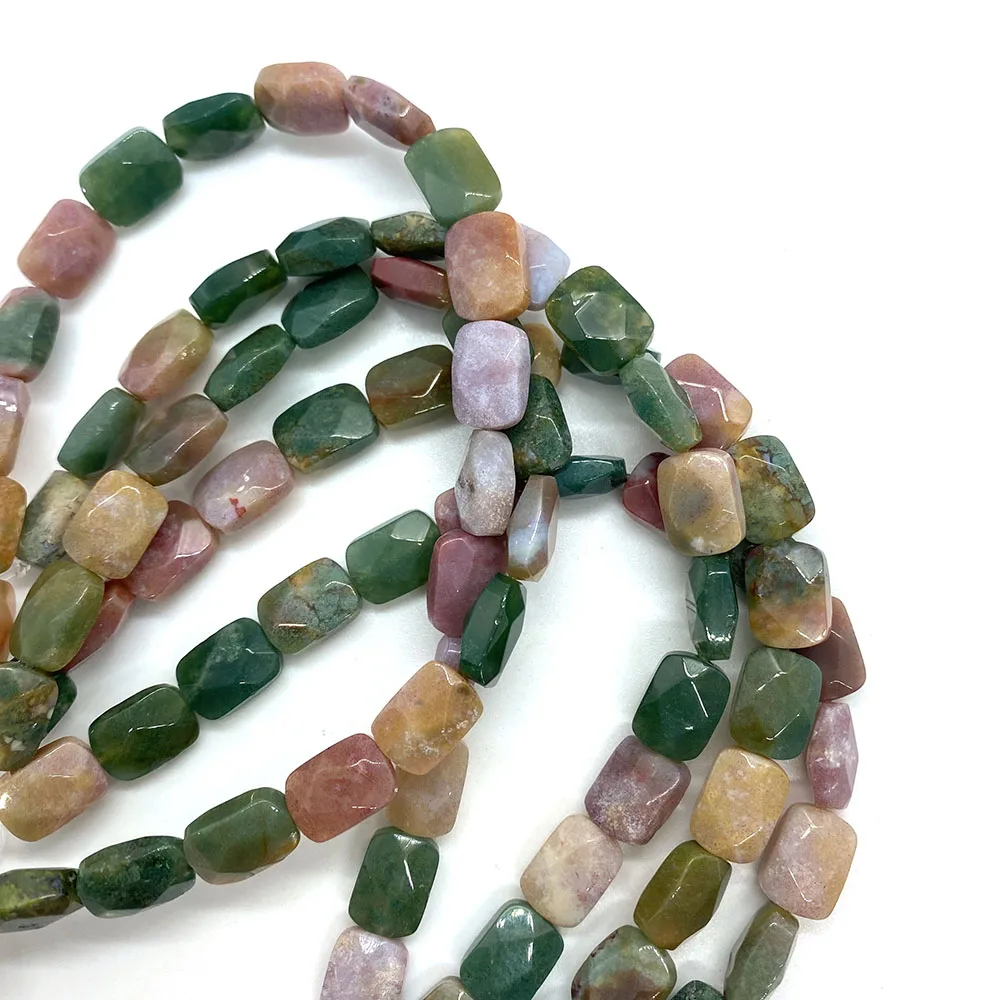 Rectangular Natural Stone Faceted Beads 8x11x5mm Agate Beads for DIY Jewelry Making, Bracelet, Necklace, Jewelry Accessories