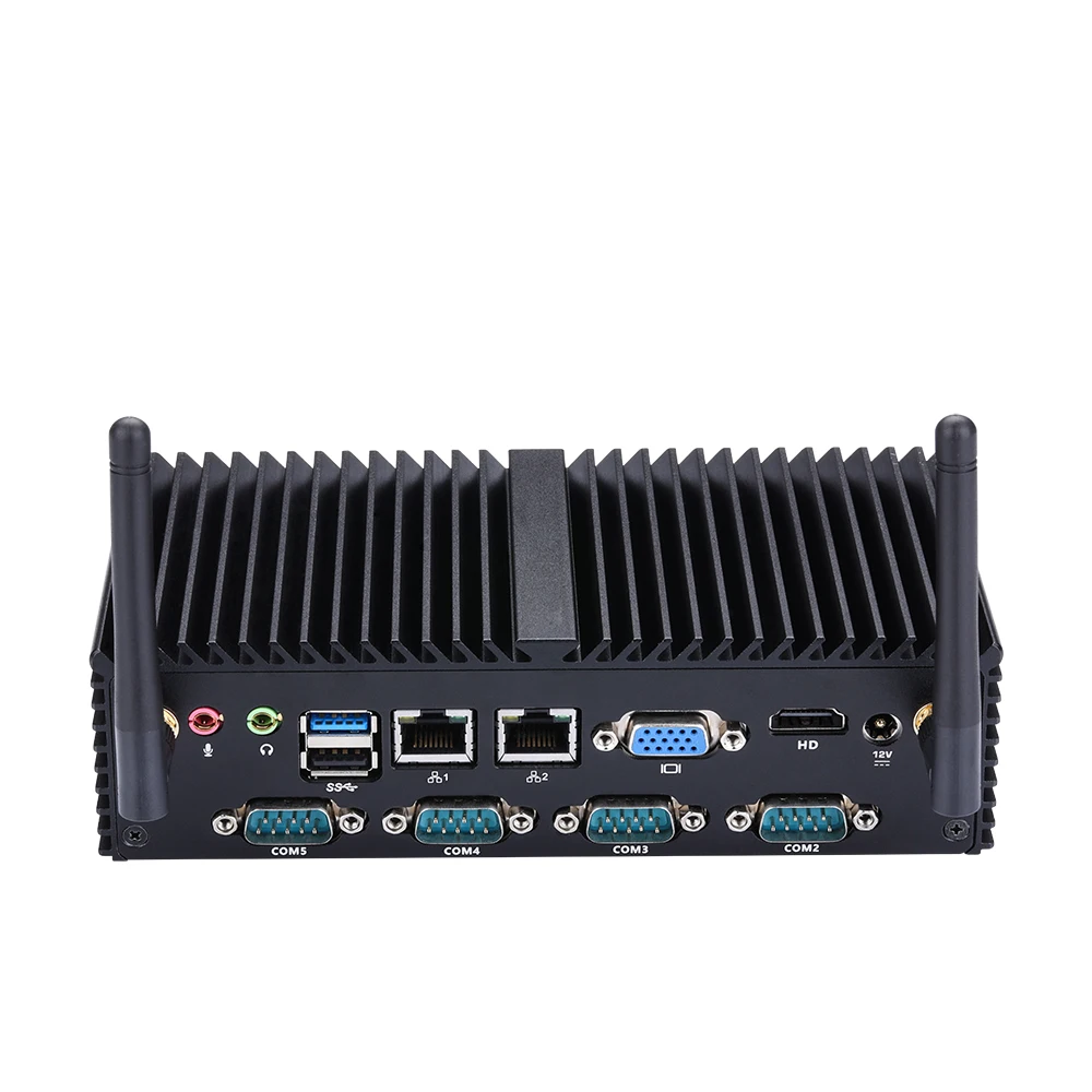 Qotom-Mini PC industriel sans ventilateur avec processeur Bay Trail N2930, Façades embarquées, Core 1.86 GHz, RAM DDR3, SSD MSATA