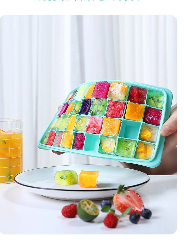 24 Grids Ice Cubes Silicone Ice Boxes Silica Gel Ice Mould Silicone Ice Silica Ice Cube Mold Ice tray with lid