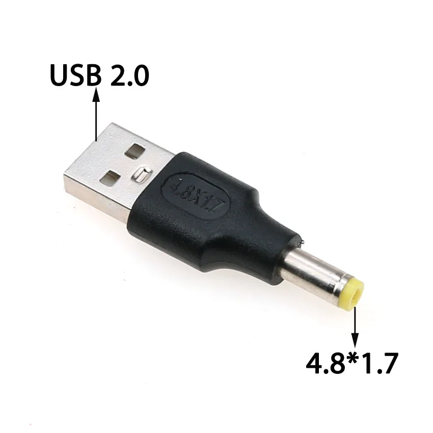 ChengHaoRan USB to DC Power Plug USB A Male to DC Jack 5.5*2.5 5.5*2.1 4.8*1.7 2.5*0.7mm Connector 5V Power Charger Adapter