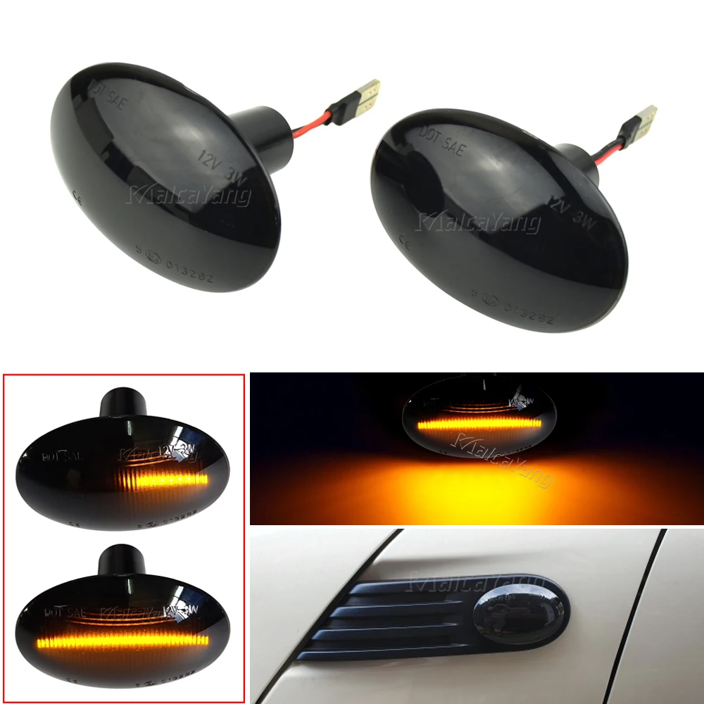 LED Turn Signal Side Marker Light Dynamic Sequential Blinker For MINI Cooper R56 R57 R58 R59 CL-R56-LSM-SM 2007-2013