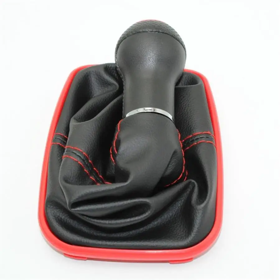 For VW Golf 4 MK4 1999 2000 2001 2002 2003 2004 2005 Car 5 / 6 Speed 23mm Red Line Gear Stick Shift Knob With PU Leather Boot