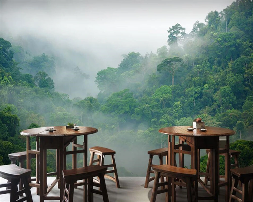 beibehang Customize modern space forest hillside natural scenery restaurant background wallpaper papel de parede papier peint