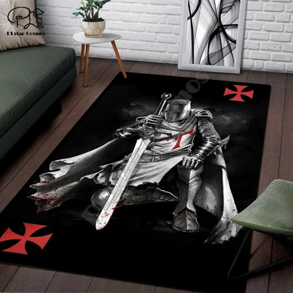 Knights Templar  cavalier Carpet Soft Flannel 3D Print Rug Parlor Mat Area Rug Anti-slip Large Carpet Rug Living Room Decor