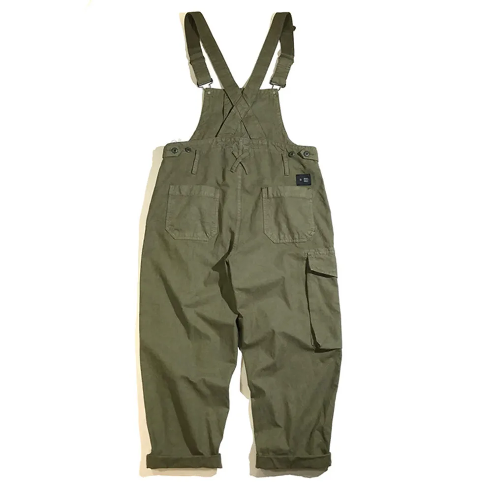 Fisherman Loose Large Work Clothes, Multi Bag Suspenders, Personalized Casual One-piece Pants, Outdoor Fishing Tooling Trousers