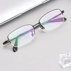 Titanium Alloy Frame Glasses Half Rim Eye Glasses Men Style Rectangle Spectacles New Arrival Eyewear Optical Glasses
