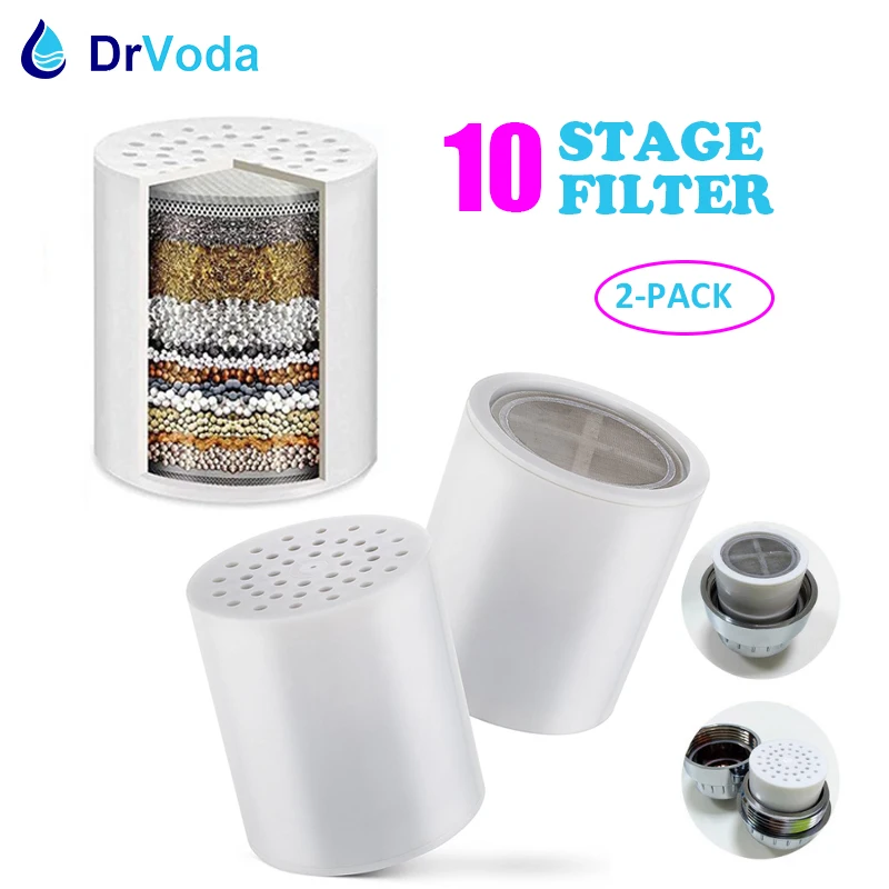 2-Pack Replacement Filter Cartridges for KDF Spa Shower Filters Chlorine Free Protect Skin Hair Care new shower filter element