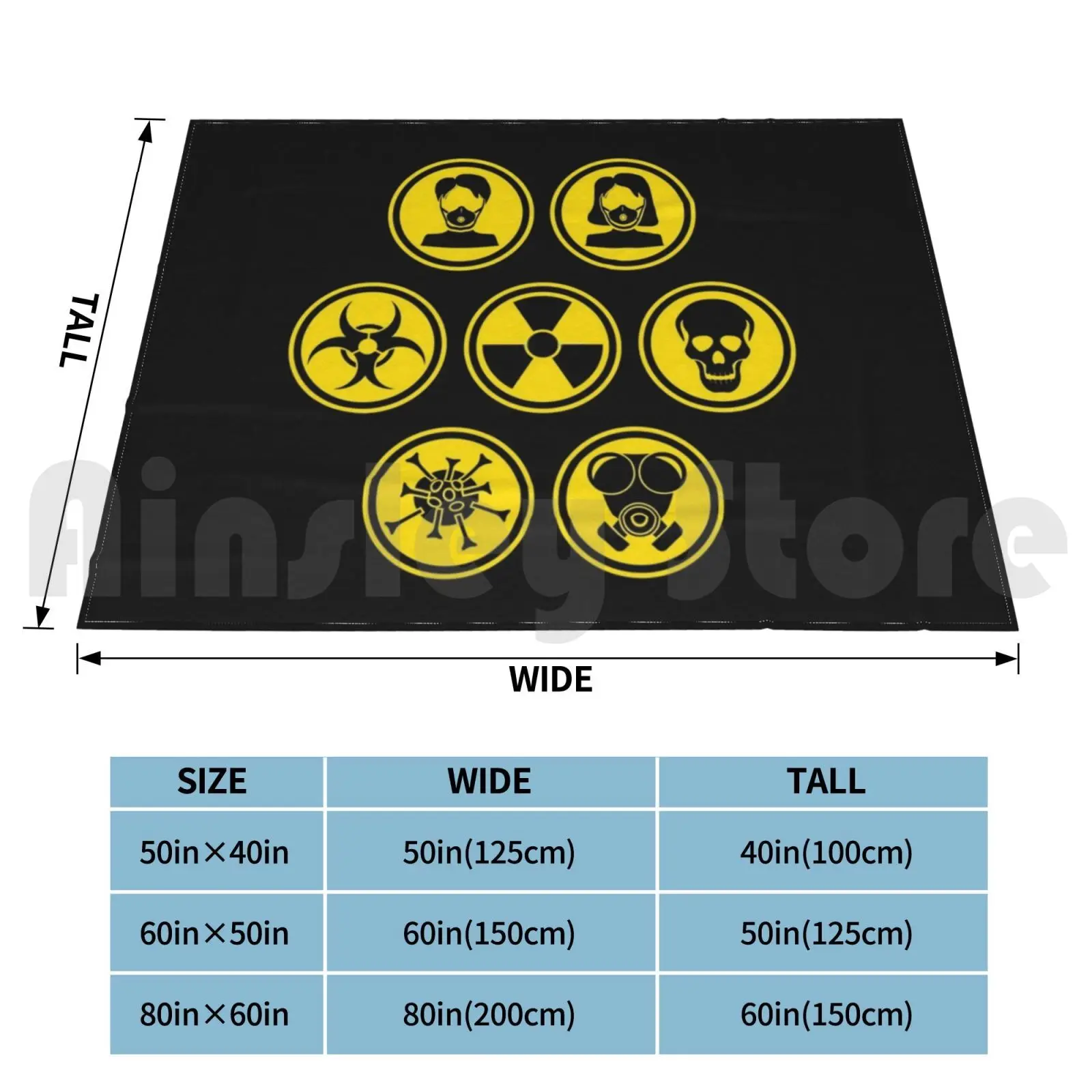 Blanket Warning Signs Set Epidemic Hat Vector Graphic Warning Sign Toxic Biological Hazard Breathing