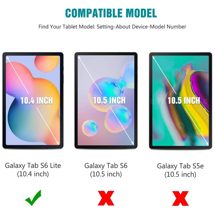 Capa protetora para tablet, proteção de tela em vidro temperado, compatível com samsung galaxy tab s6 lite p610/p615 10.4 polegadas-9h