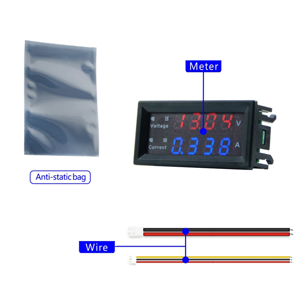 M4430 DC 100V 200V 10A voltmetro digitale amperometro 4 cifre 0.28 pollici Display a LED voltaggio Volt Amp Tester Panel Meter