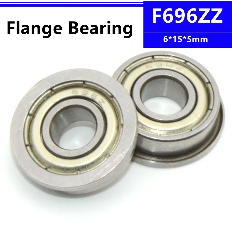 50pcs/100pcs F696ZZ RF1560ZZ 6*15*5mm flange deep groove ball bearing 6x15x5mm Flanged bearing F696Z F696