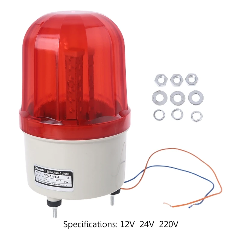 

220V/12V/24V LED Alarm Light Warning Lamp Signal Buzzer Rotary Strobe Flash Siren Emergency Sound Illumination Hummer