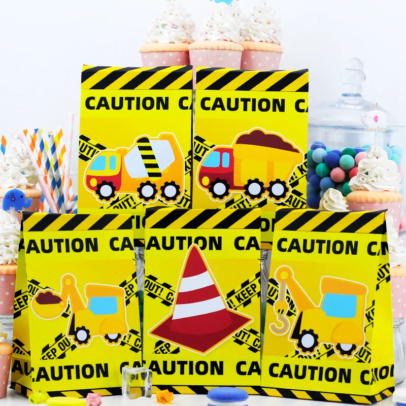 Construction Trucks Party Theme Favor Box Digger Candy Gift Box Cupcake Box Birthday Event Party Decorations Container Supplies