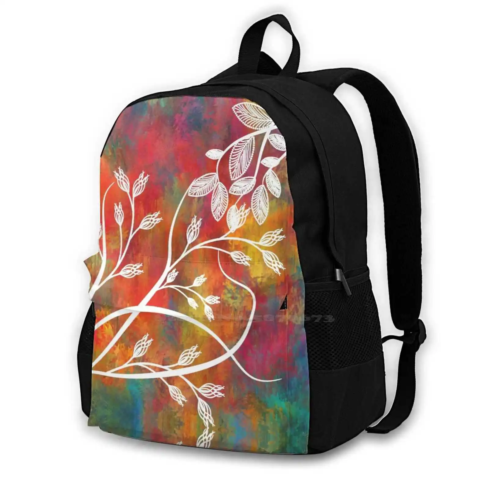 Abstract Floral Painting New Arrivals Unisex Bags Casual Bag Backpack Floral Flower Hibiscus Bloom Tropical Pattern Patterns