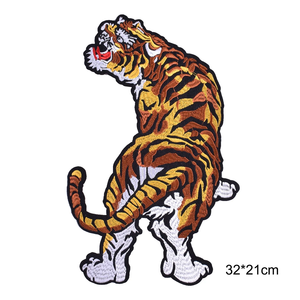 1Pc Tiger Animal Fabric Patch Embroidery Iron On Patches For Clothing DIY Decoration Clothes Stickers Applique Badges