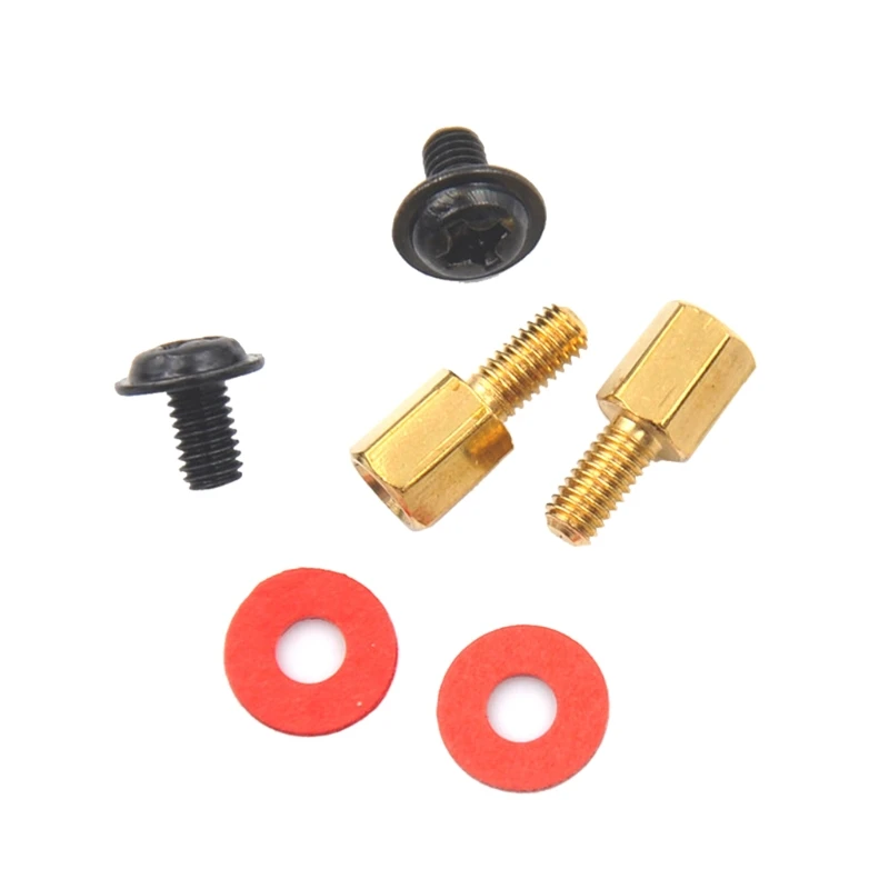 ( 20x Screw+20x Motherboard Riser +20x Washer) 6.5mm 6-32-M3 Computer Golden Motherboard Riser+Screws + Red Washers M5TB
