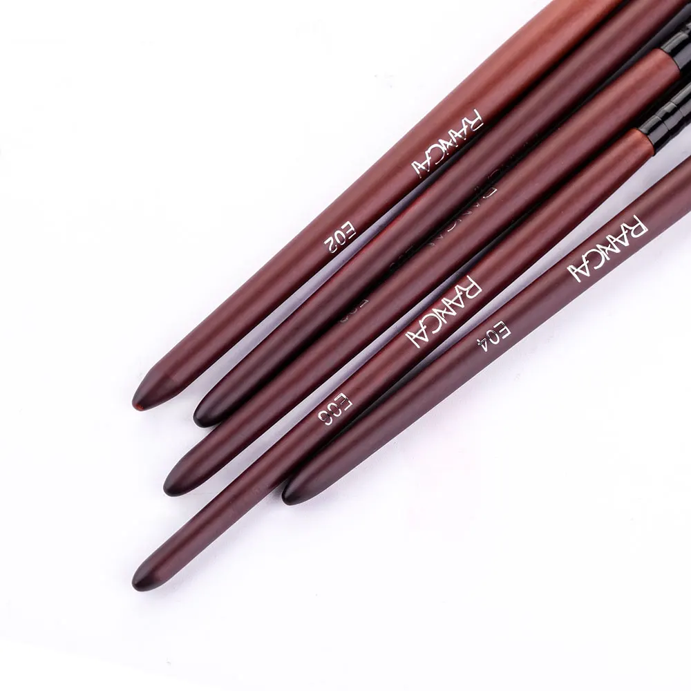 RANCAI 5pcs EyeShadow Makeup Brushes Set Natural Horse Pony Hair Blending Smudge Shader Beauty Makeup Brushes Cosmetics Kit