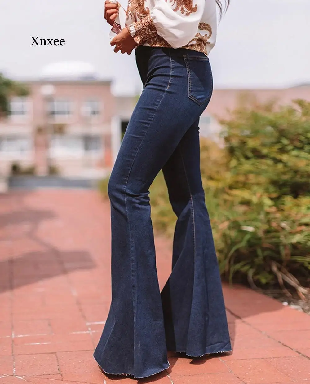 Women Spring Autumn Winter Full Length Flare Pants Jeans High Waist Slim Stretch Denim Jeans Clothing