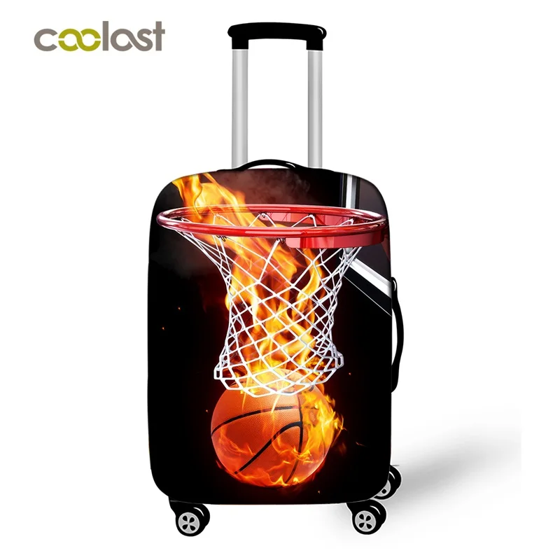 

Cool Fire Ball Travel Luggage Protective Covers For Boys bagages roulettes Fire Basket Suitcase Covers Travel Accessories