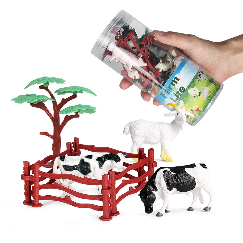 Oenux Miniature Animals Set Brinquedo Figurine Wild Sealife Farm Dinosaur Model Action Figures Zoo Cute Education Kids Toy Gift