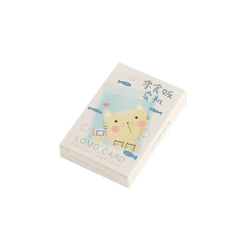 28 Sheets/Set Cute Cat and Snack Lomo Card Mini Paper Postcard/Greeting Card/Birthday Gift Card Message Card