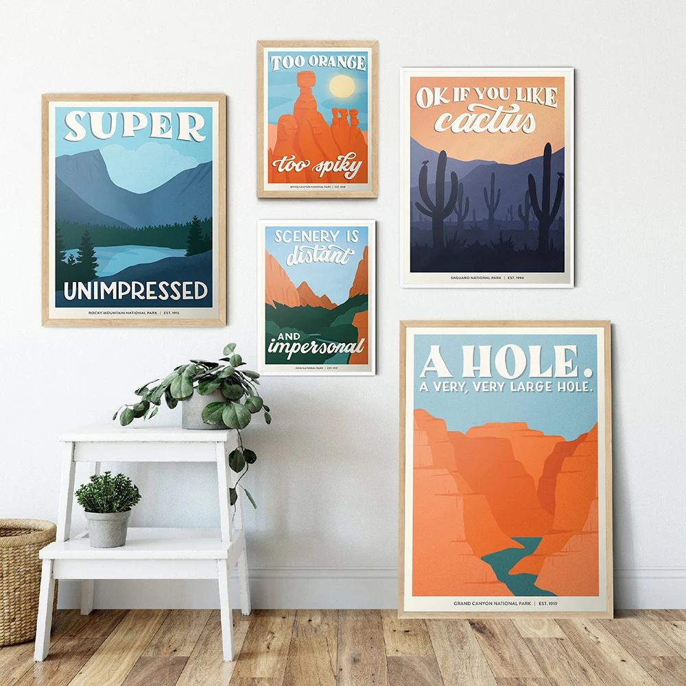 

Grand Canyon National Park Poster Vintage Travel Print Bryce Canyon Hd Print Canvas Art Painting Posters Wall Art Picture Decor