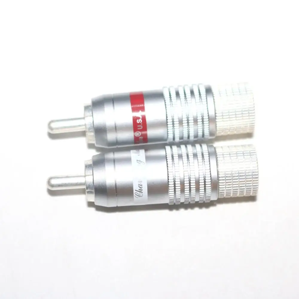 Hifi CMC-8236-WU Silver Plated RCA Plug Hi-end Rhodium-plated Carbon Fiber RCA Connector for Diy RCA Cable