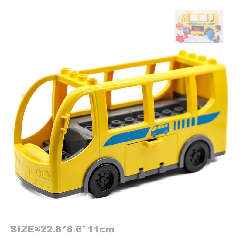 Big Building Blocks Trucks Vehicle Accessories Compatible Duploes Car Model Ambulance Bulldozer Education Toys For Children Gift