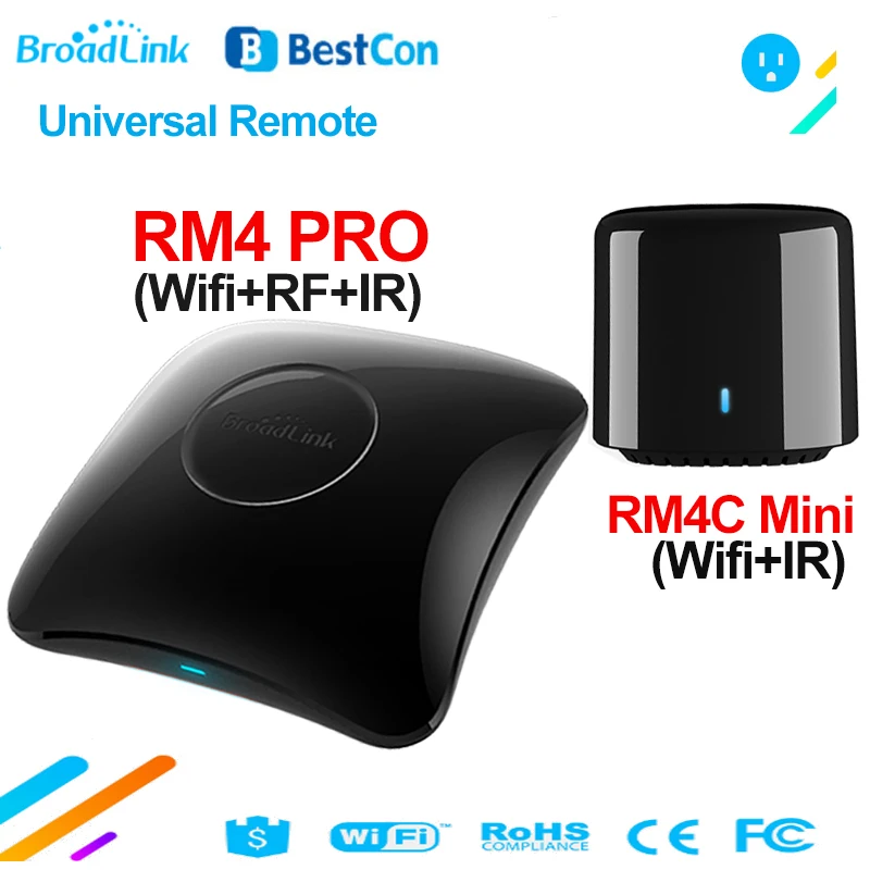 Broadlink RM4 PRO BestCon RM4C Mini Smart Home Wifi IR RF Remote Control Universal Remote HTS2 Temperature and Humidity Sensor