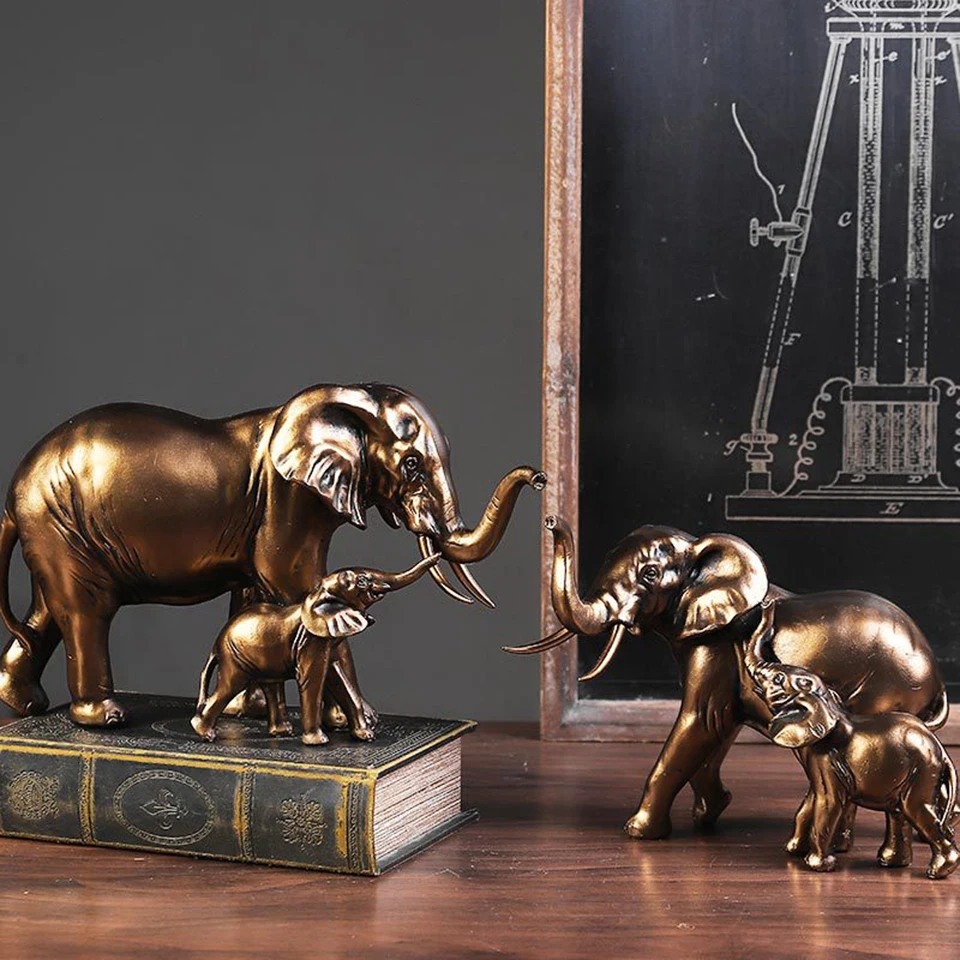 

Elephant Decor Statue Mother and Baby Figurines for Table Desk Collections Etc Animal Resin Sculpture for Home Decor Gift SB-53