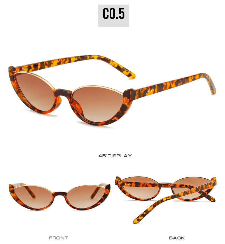 OEC CPO Kleine Rahmen Cat Eye Sonnenbrille Frauen Niet Vintage Shades Sonnenbrille Weibliche Mode Brillen Retro Brillen UV400 – Detail 10