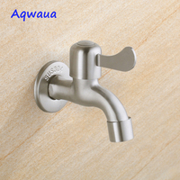 Aqwaua Bibcock SUS304 Stainless Steel Faucet Angle Valve Water Valve Stop Valve Control Bathroom Accessories Brushed Nickel