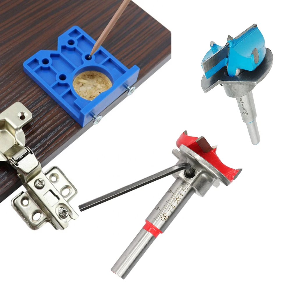 

Hot selling 35mm Door Cabinets Hole Locator Template Accurate Woodworking Hinge Drilling Guide w/ Hinge drill DIY Tool