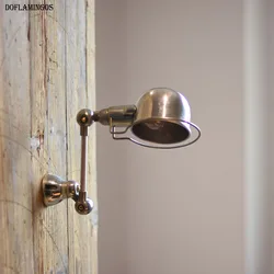 Luxury Small Nordic Rocker Long Arm Aluminum E14 Wall Lamp Light Industrial Wind Retro Creative Bedside Bar Lamp