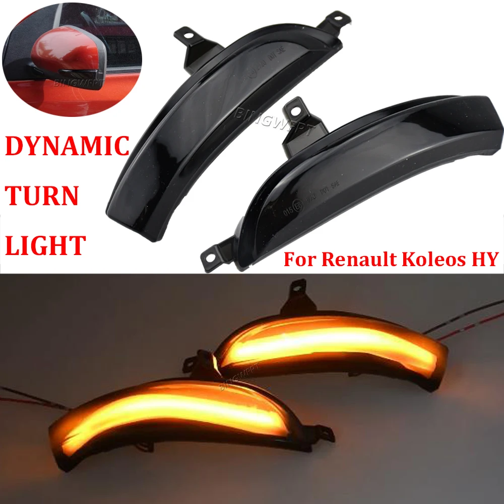 2X For Renault Koleos HY 2011-2017 1st Gen. Facelift Model Dynamic Blinker LED Turn Signal Light Side Mirror Sequential Lamp