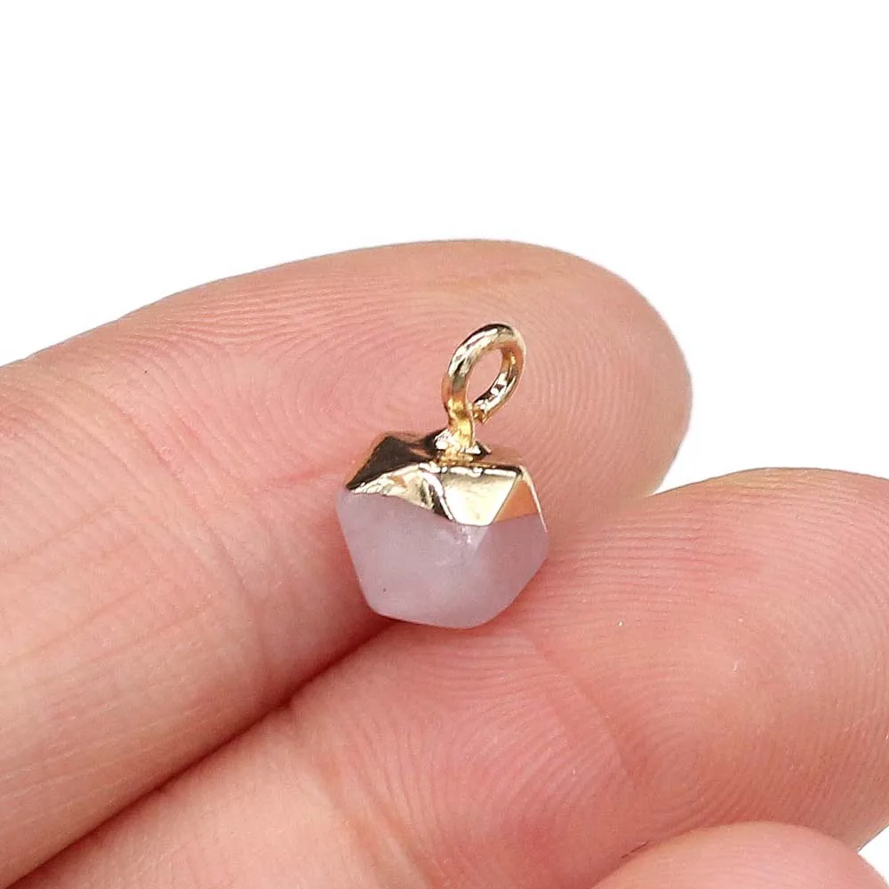 5 unids/lote sección piedra Natural pequeño colgante forma Irregular encantos para fabricación de joyería DIY pulseras collar accesorios 6x6mm