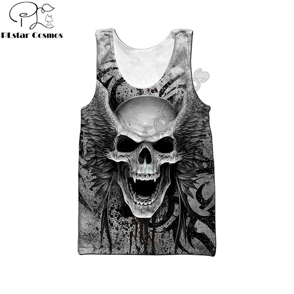 

Beautiful Crazy Skull With Angel Wings 3D Printed men vest Harajuku Sleeveless T-shirt summer street Unisex tank tops BX-0015