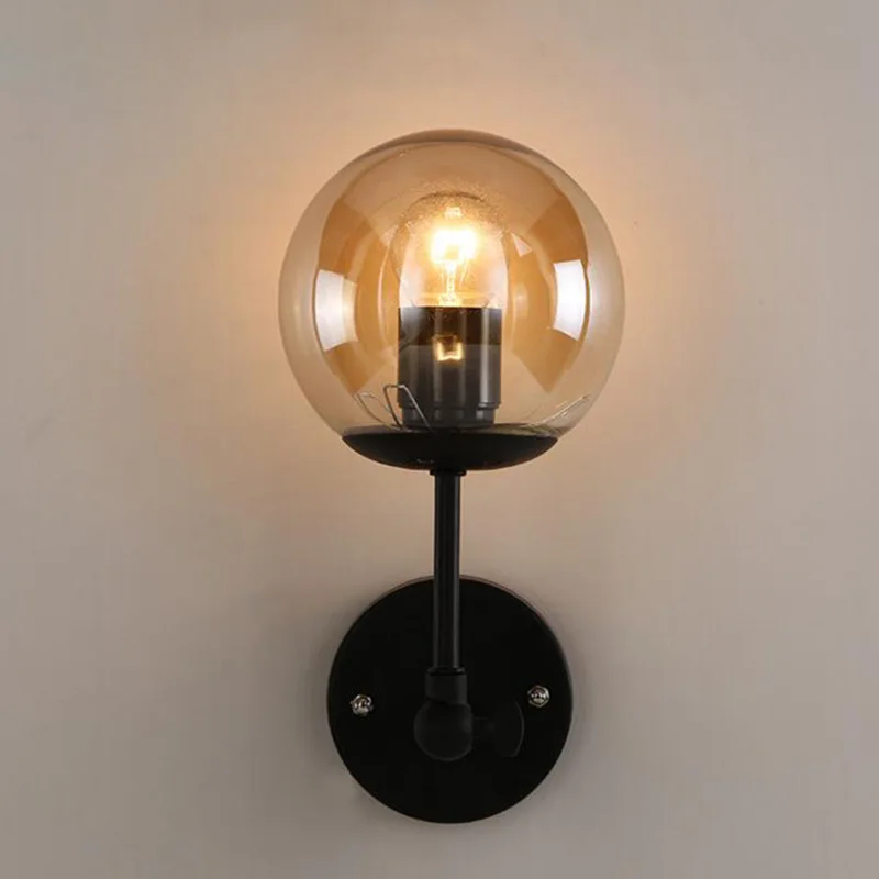 

Vintage Wall Lights Fixture For Dining Room Glass Ball Loft Bedroom Lamp Stairs Hotel Hallway Lighting Industrial Decor Wandlamp